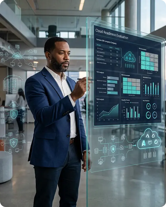 Comparison of cloud TCO scenarios on tablet