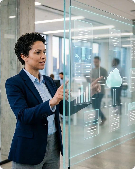Specialist analyzing cloud infrastructure